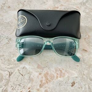 Ray-Ban Mint Green Sunglasses with Black Case